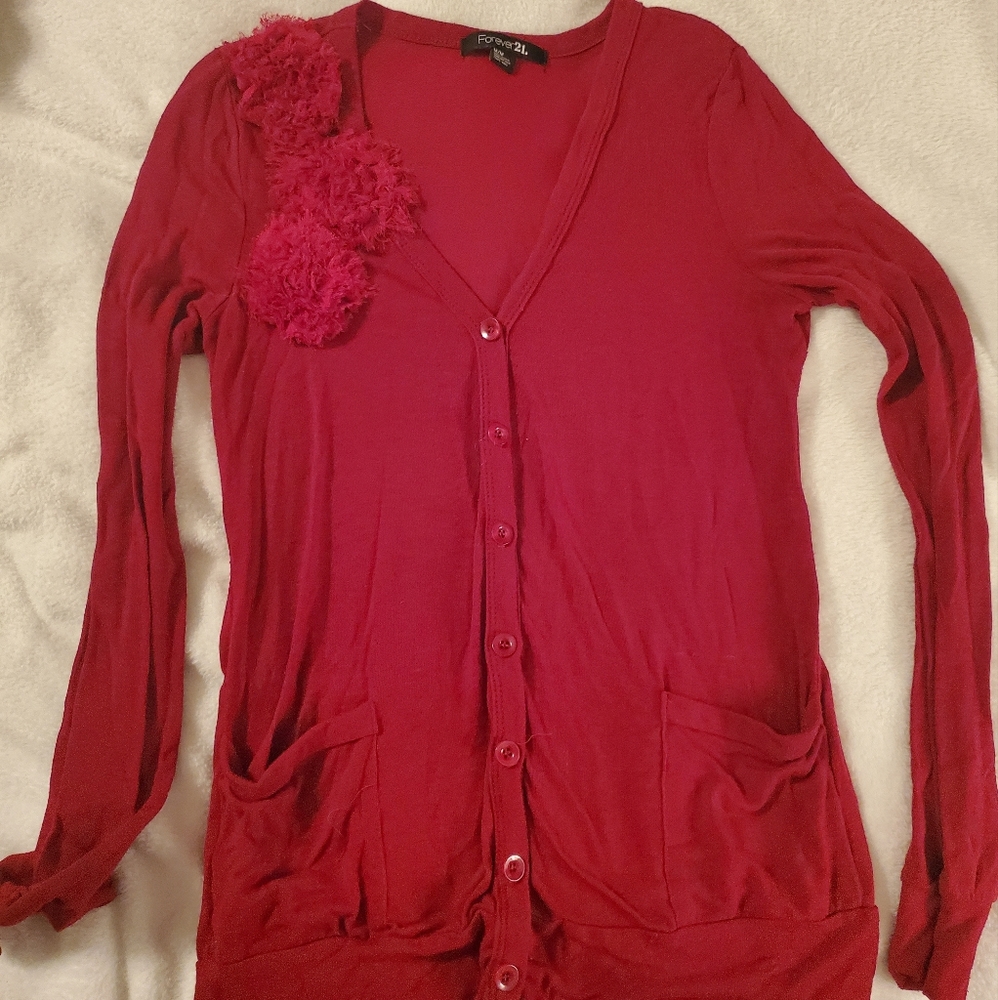 Forever 21 Red cardigan size M